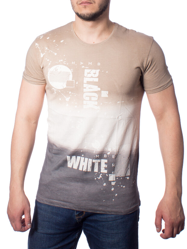 Футболка black  white 9575