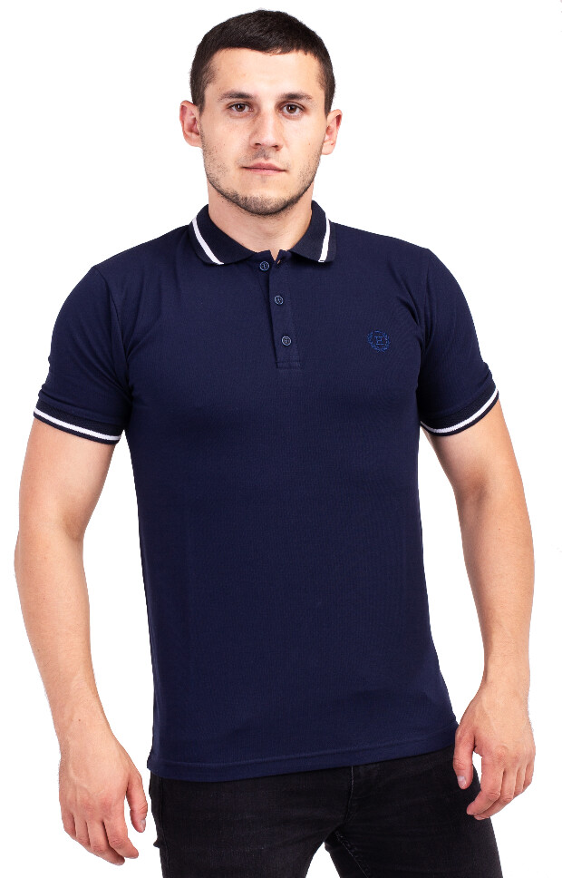 Футболка теніска з коміром  однотонна 7261