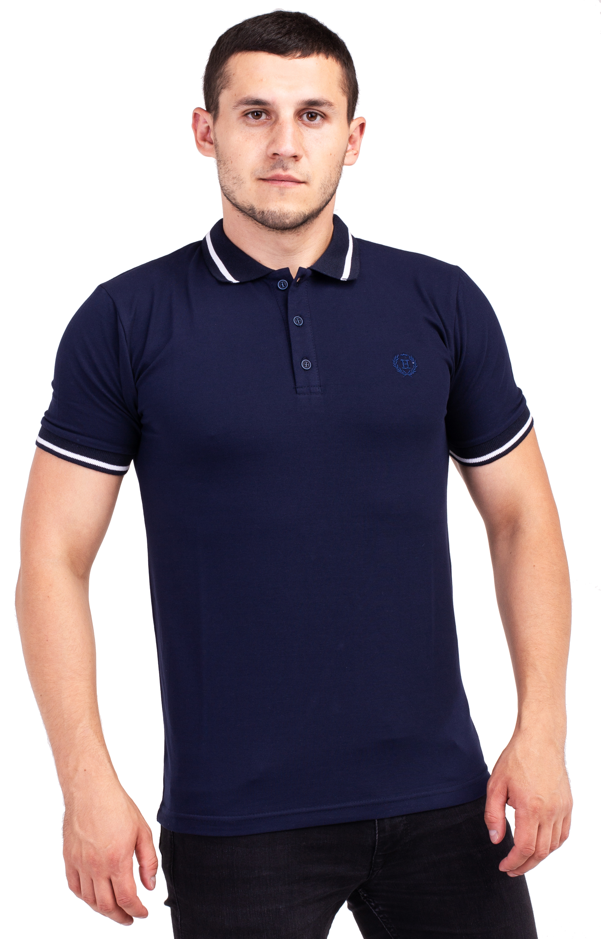 Футболка тенниска с воротником  однотонная  7261