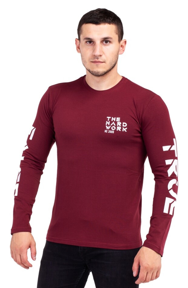 Лонгслів із принтом the hard work 7403