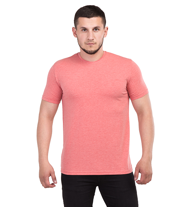 Базовая футболка однотонная с круглым вырезом 7064