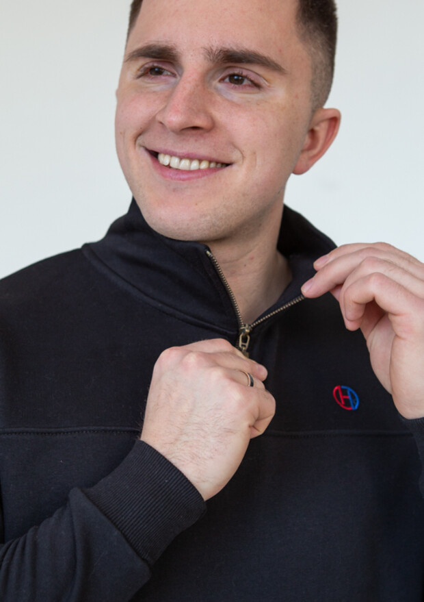 Спортивна кофта зі стійкою та замком 3594