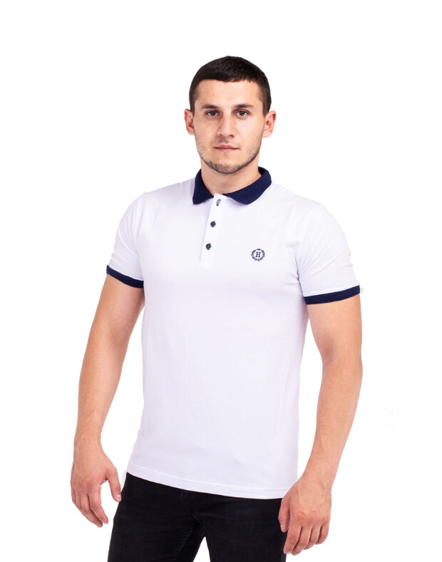 Однотонна футболка поло 7262