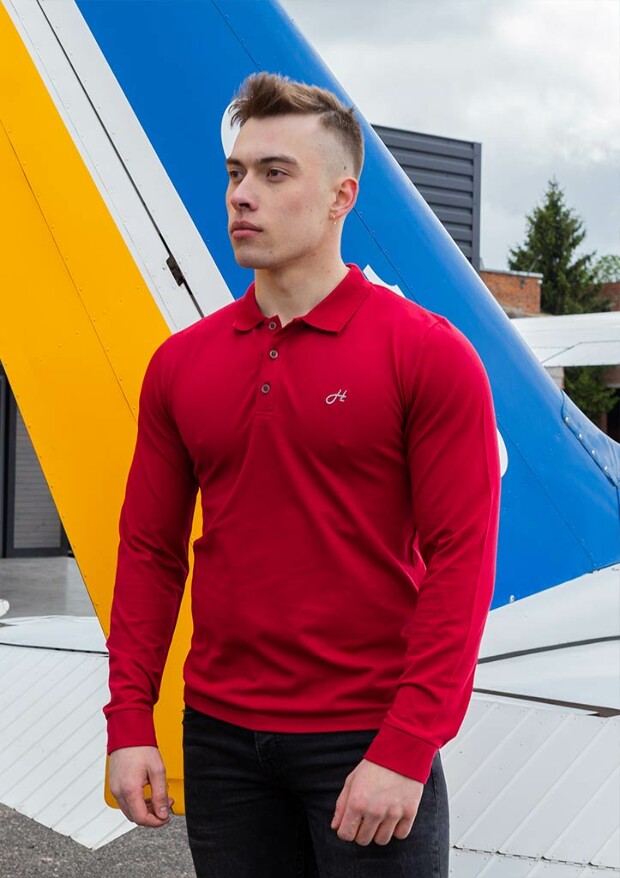 Футболка поло с длинным рукавом 15504