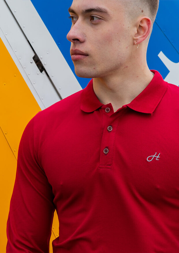 Футболка поло с длинным рукавом 15504