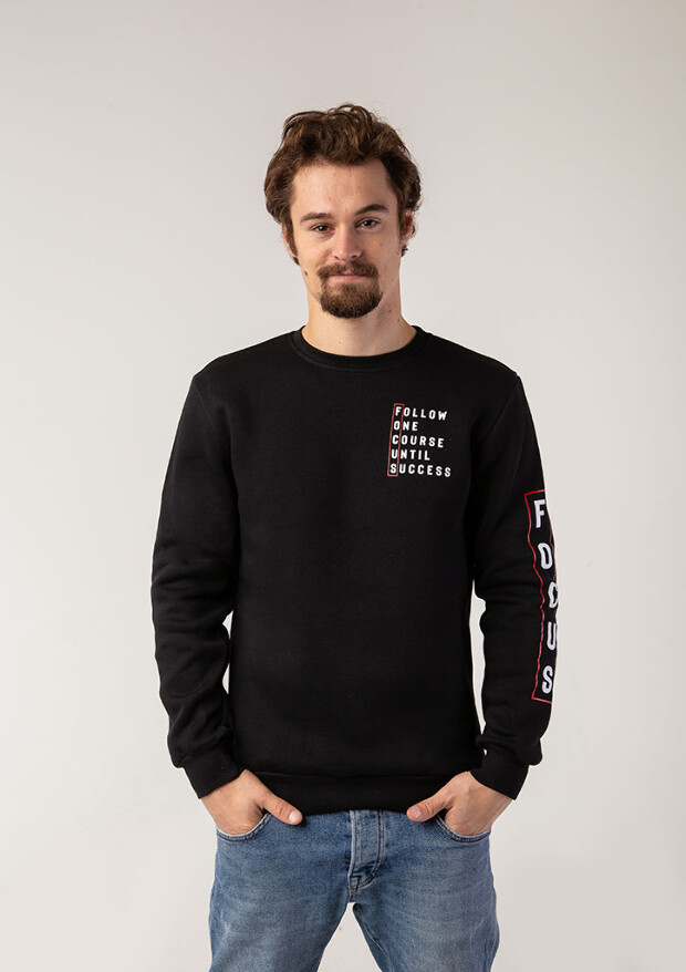 Світшот focus з принтом на грудях, рукаві та спині 20006