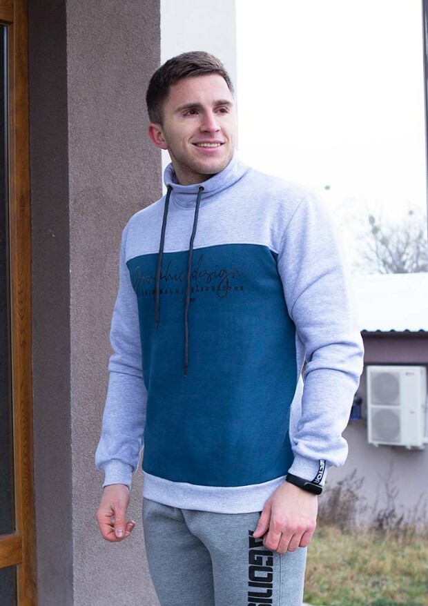 Толстовка без капюшона зі стійкою graphic design 20044