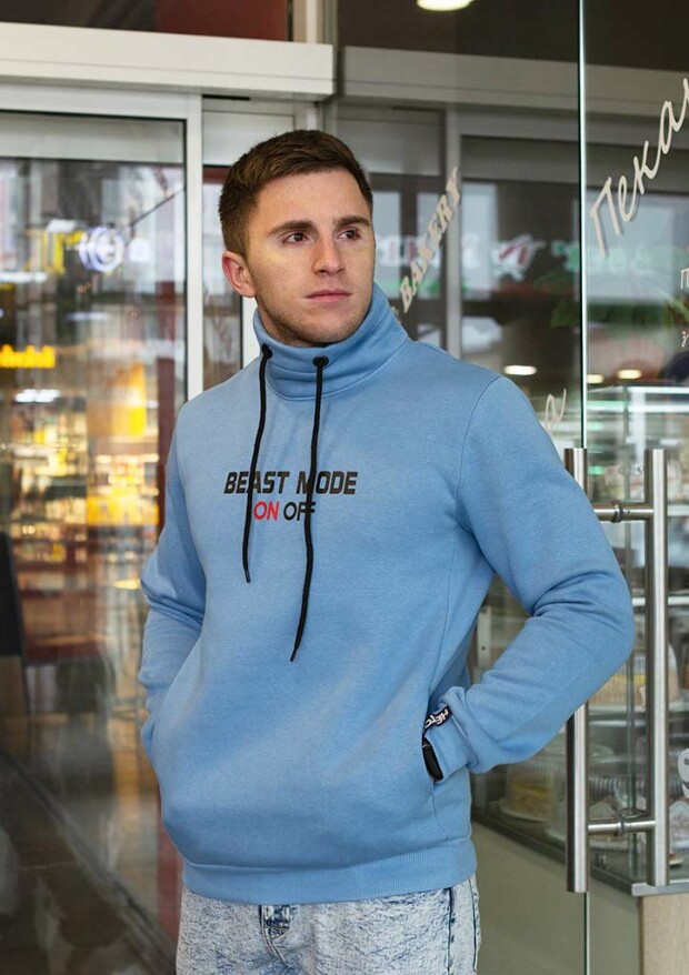 Толстовка без капюшона зі стійкою beast mode on off 20047