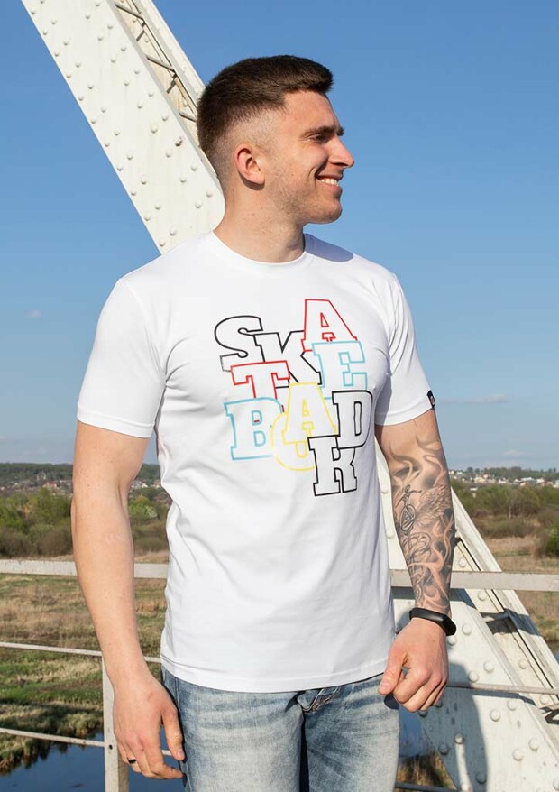 Футболка мужская  с оригинальным принтом 22038