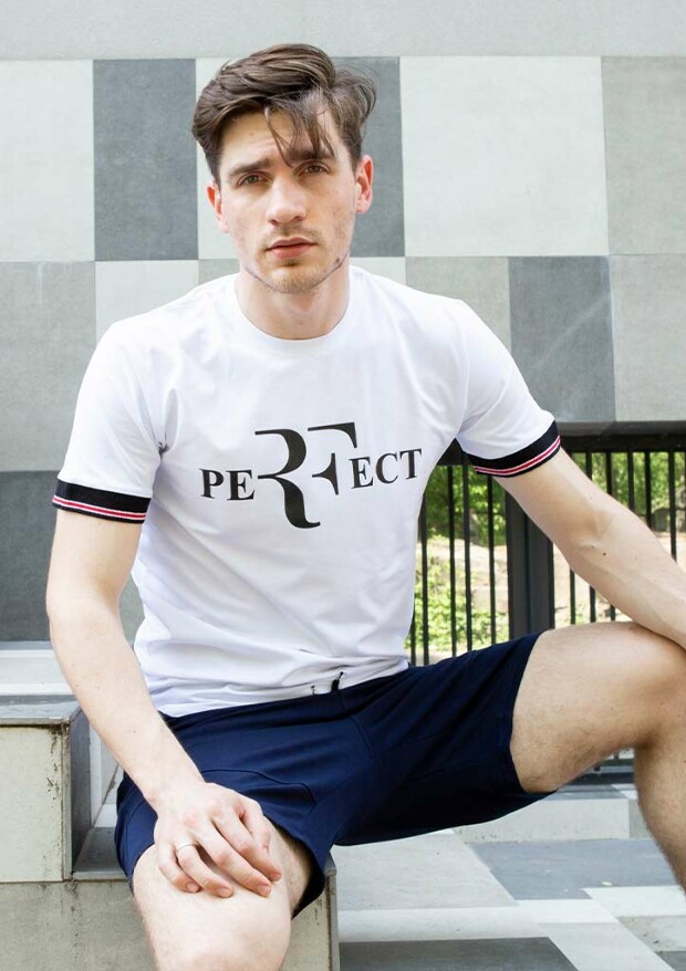 Мужская футболка с манжетами на рукавах 22087