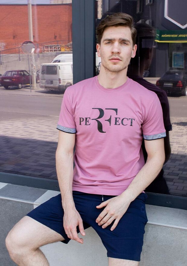 Мужская футболка с манжетами на рукавах 22087