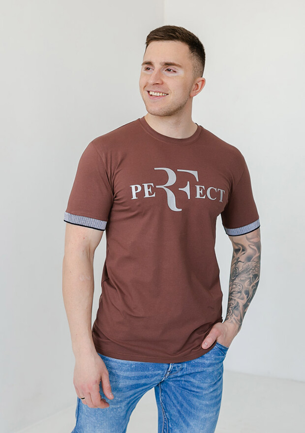 Мужская футболка с манжетами на рукавах 22087