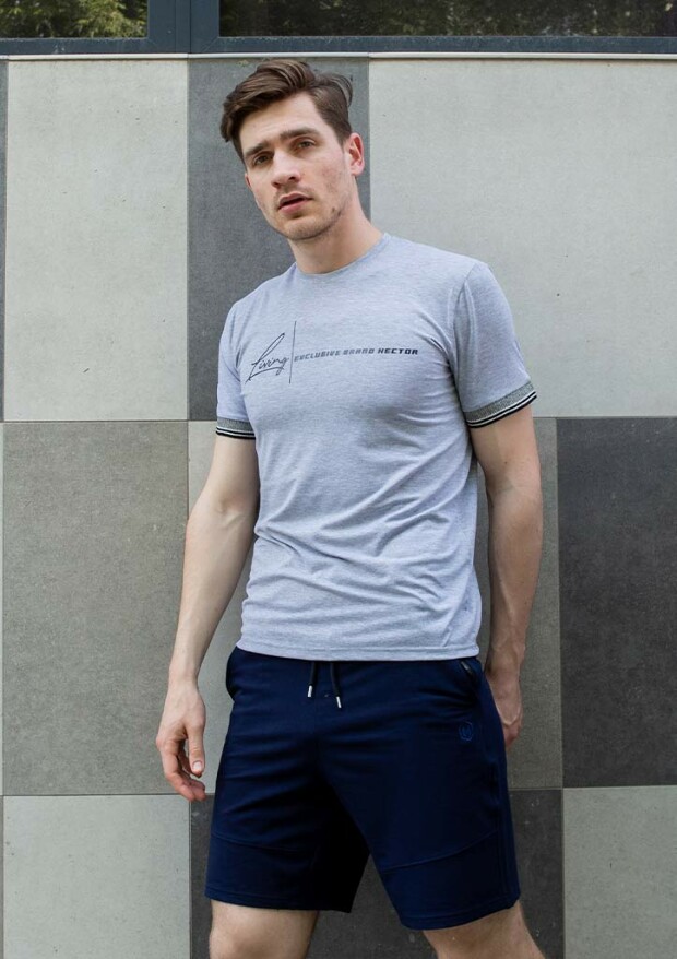 Мужская футболка с манжетами на рукавах 22088