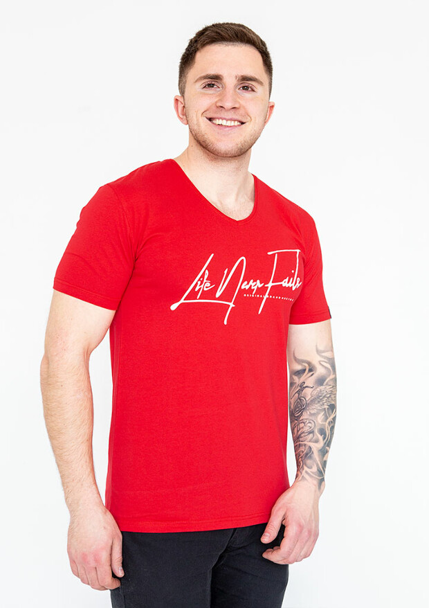 Мужская футболка с v-образным вырезом 22501