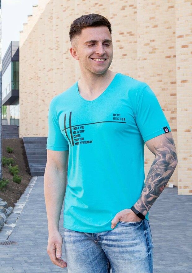 Мужская футболка с v-образным вырезом №01 hector 22502