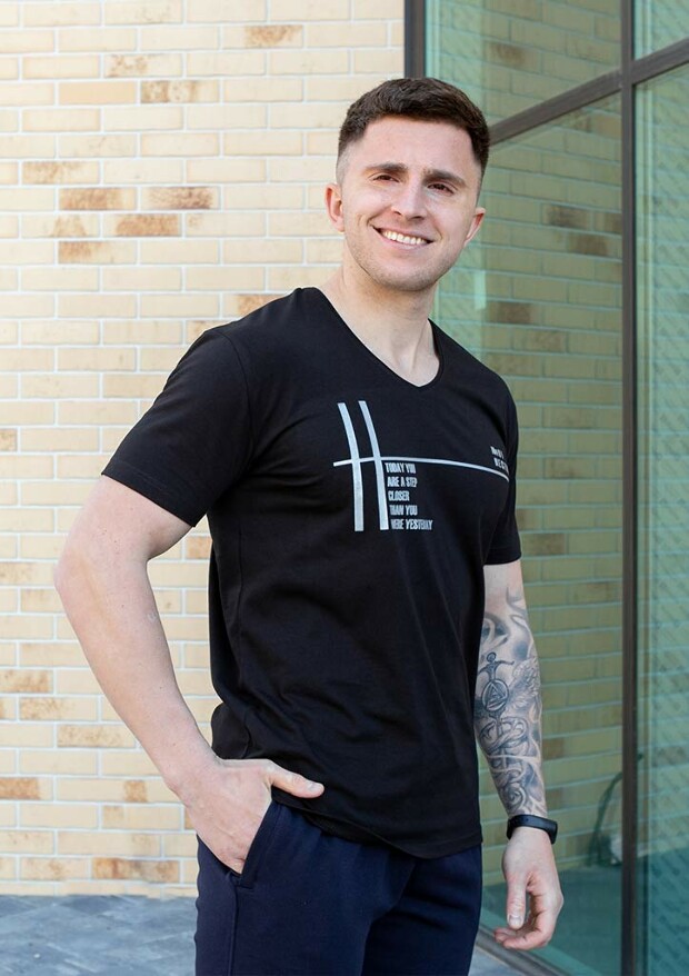 Мужская футболка с v-образным вырезом №01 hector 22502