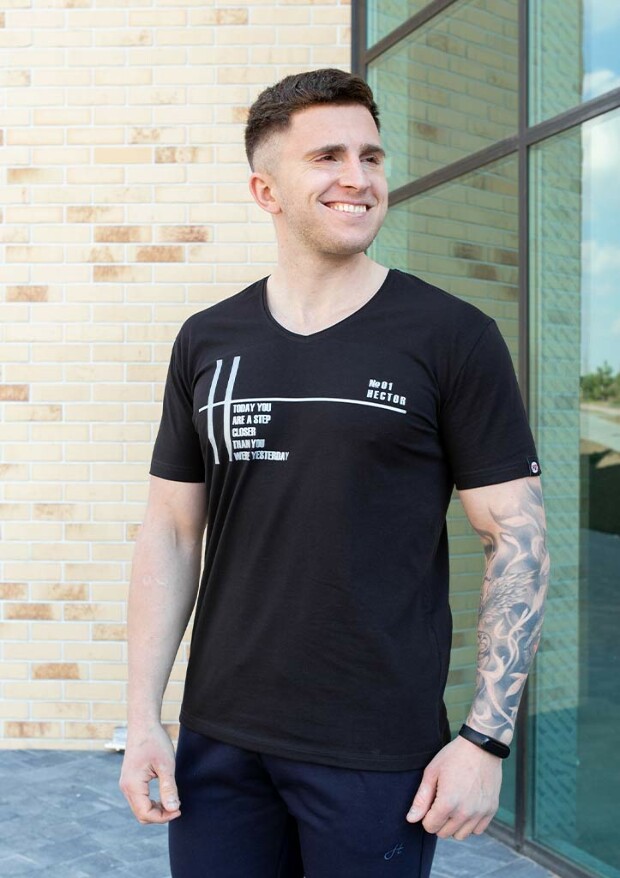 Мужская футболка с v-образным вырезом №01 hector 22502