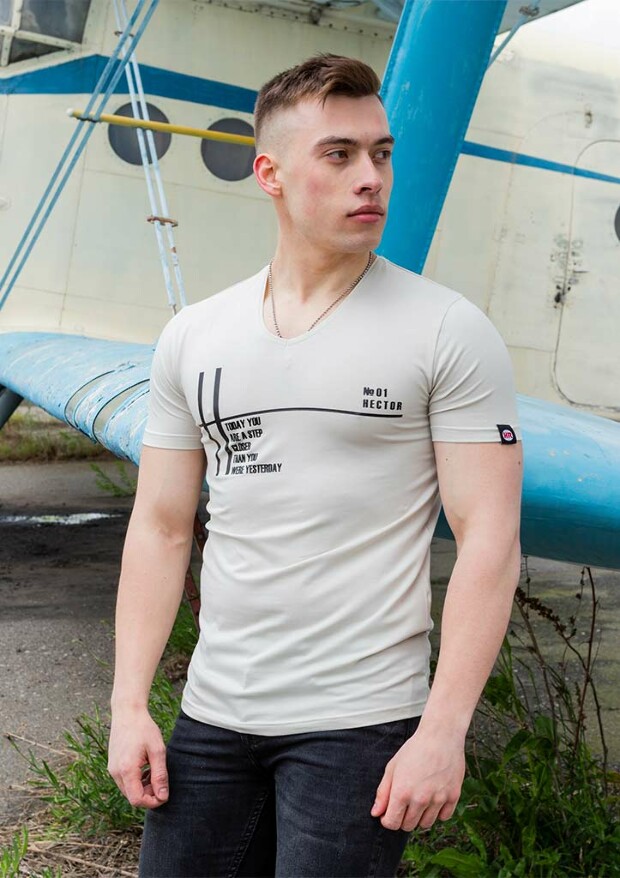 Мужская футболка с v-образным вырезом №01 hector 22502