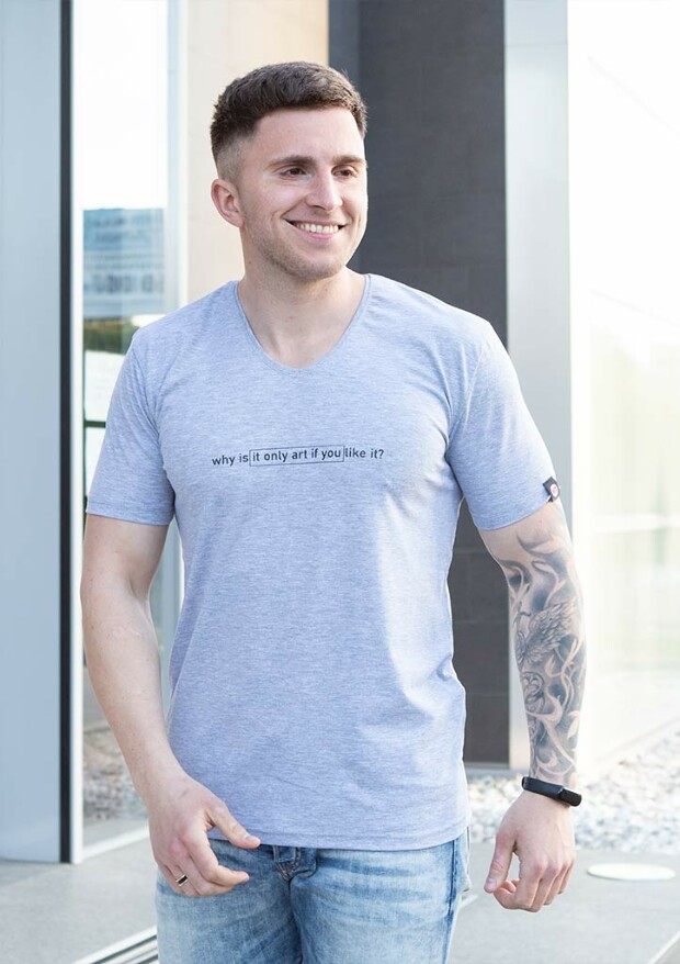 Мужская футболка с v-образным вырезом like it? 22504