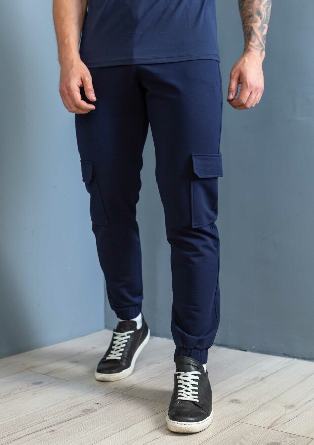 Спортивні штани з накладними кишенями 17458