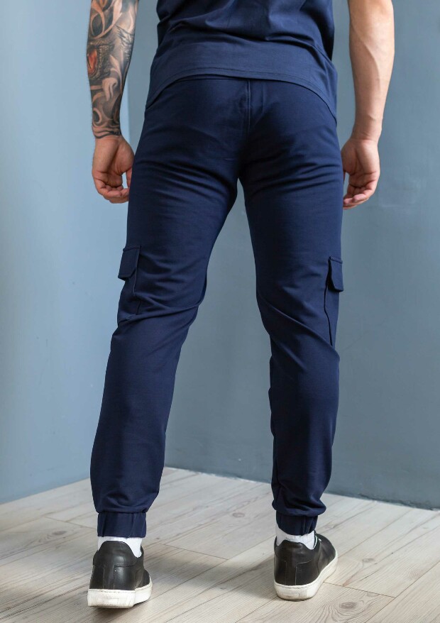 Спортивні штани з накладними кишенями 17458