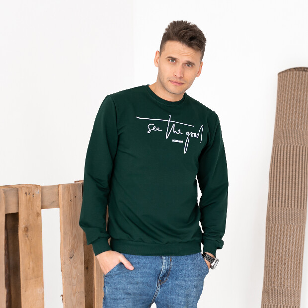 Мужской свитшот с принтом see the good 17043