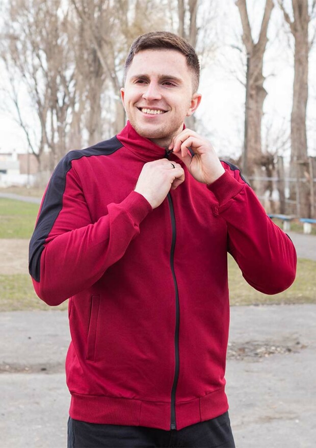 Комбинированная кофта на молнии 17310