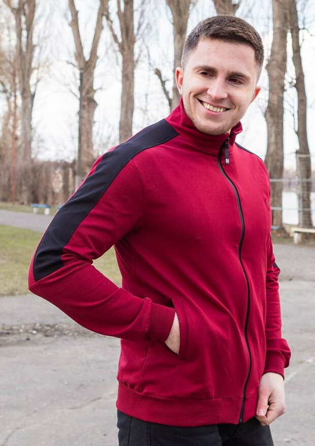 Комбинированная кофта на молнии 17310