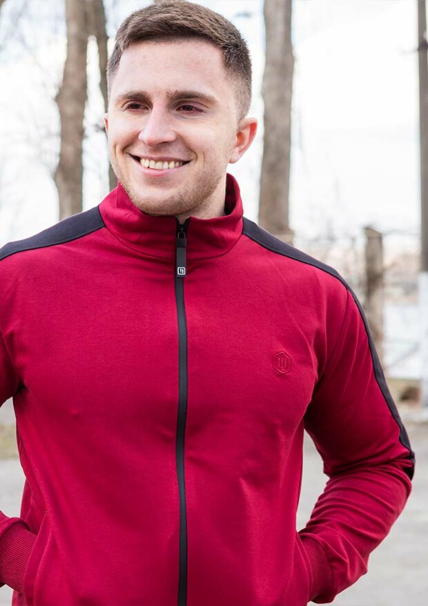 Комбинированная кофта на молнии 17310