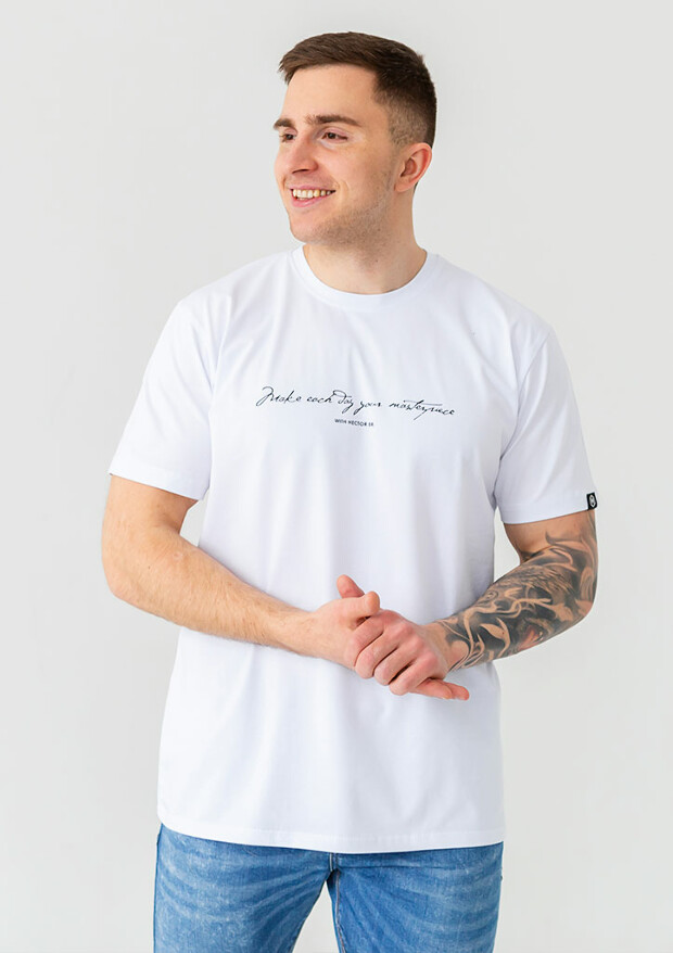 Чоловіча футболка великих розмірів make each day 40503