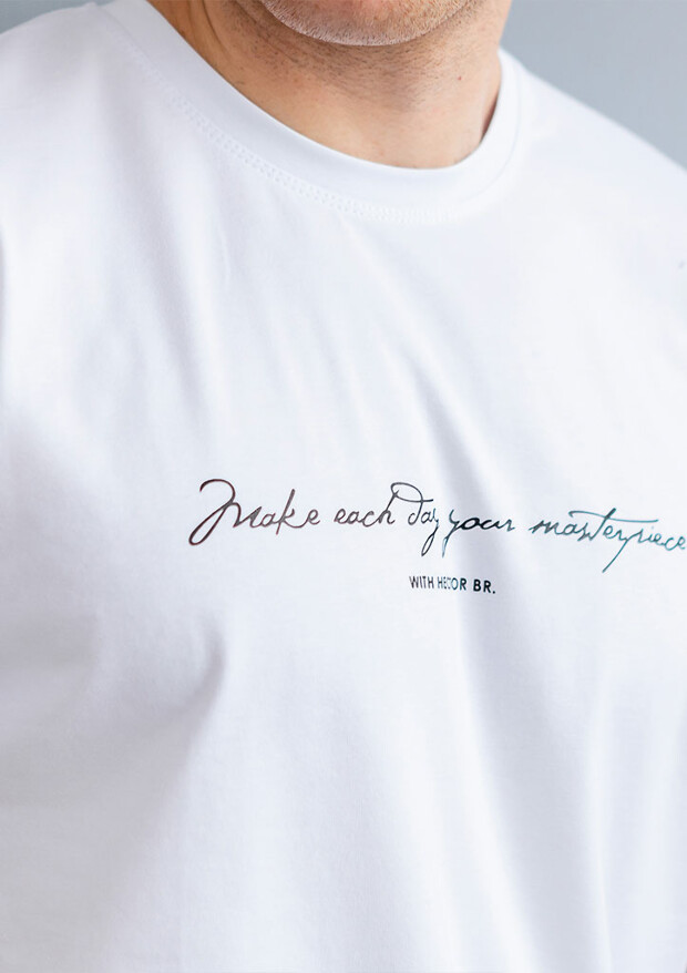 Чоловіча футболка великих розмірів make each day 40503