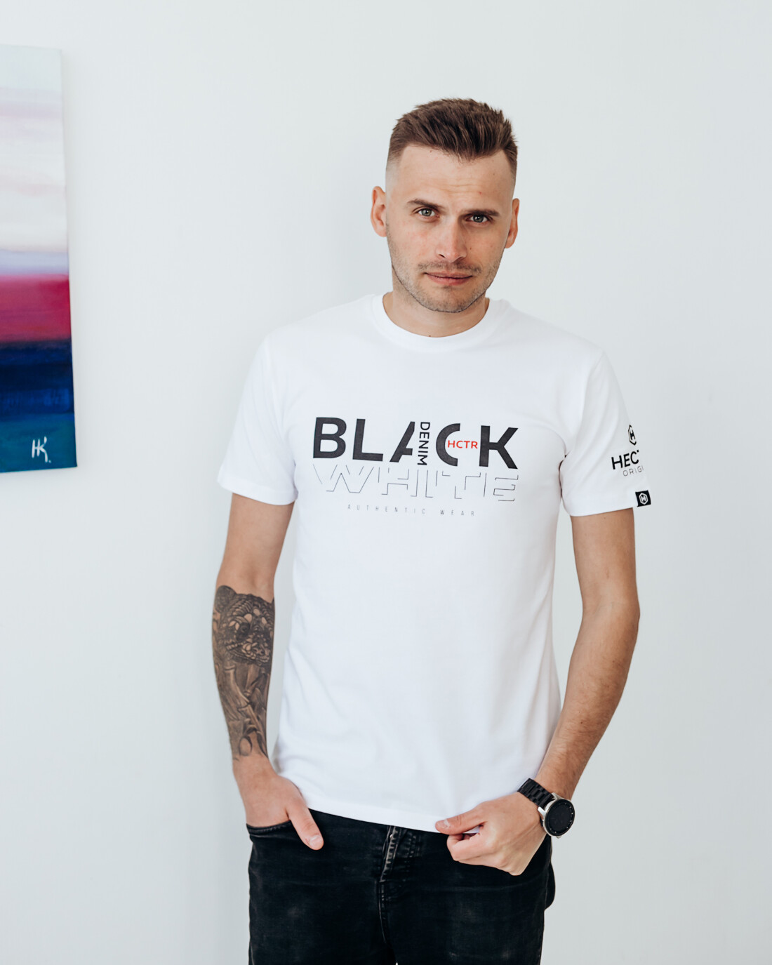 Чоловіча футболка black white 40133