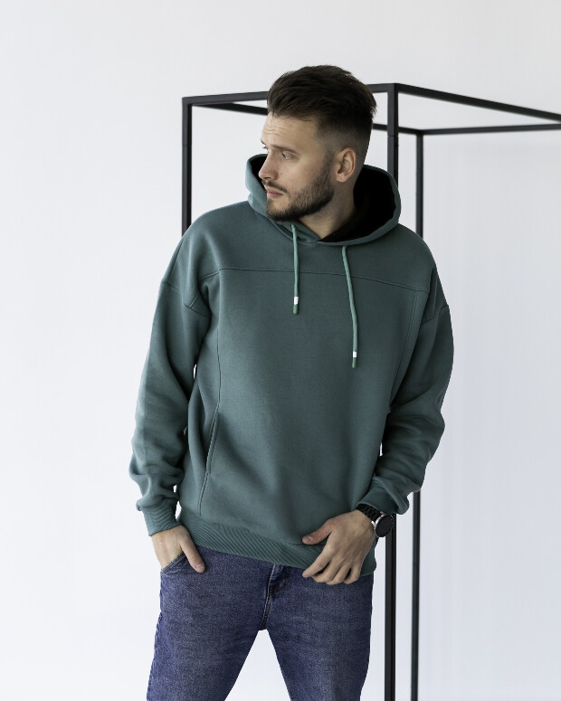 Стильне тепле чоловіче худі оверсайз 30075