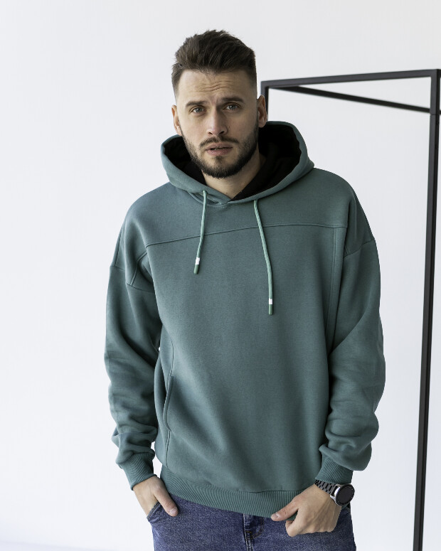 Стильне тепле чоловіче худі оверсайз 30075