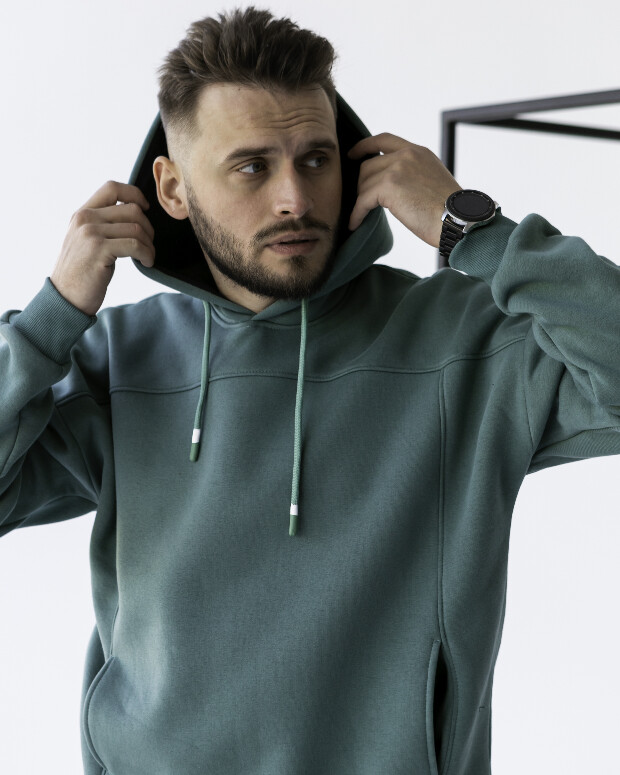 Стильне тепле чоловіче худі оверсайз 30075