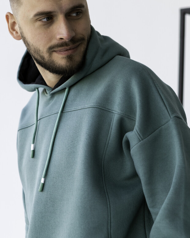 Стильне тепле чоловіче худі оверсайз 30075