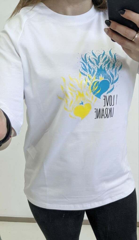 Женская удлиненная футболка i love ukraine 24545
