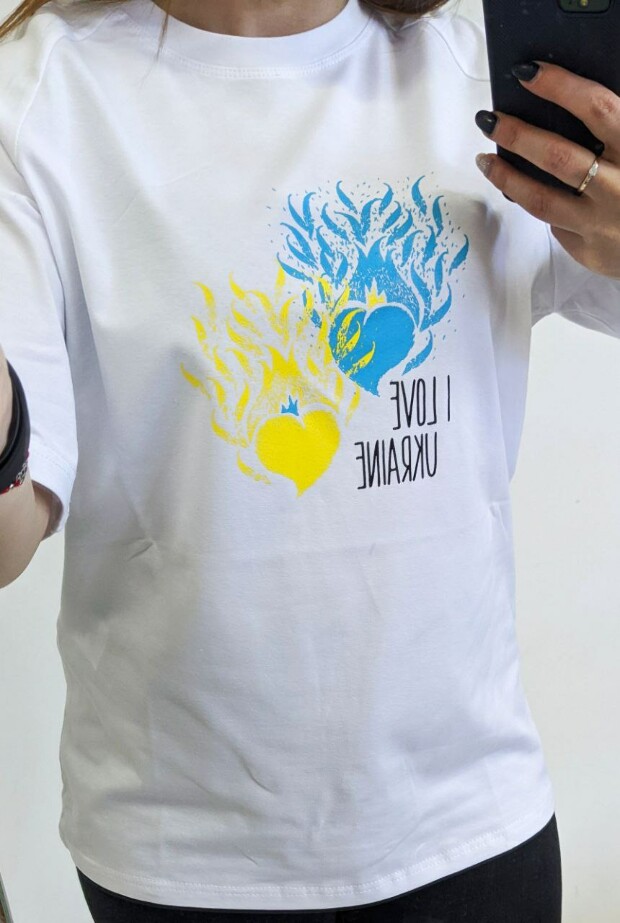 Женская удлиненная футболка i love ukraine 24545