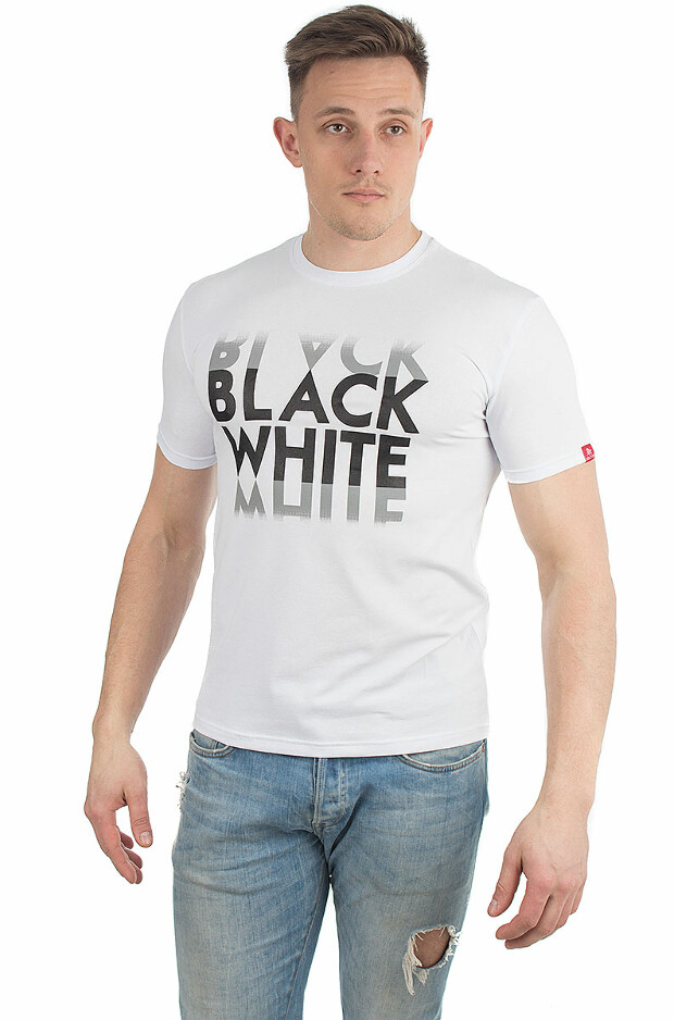 Мужская футболка black white5042
