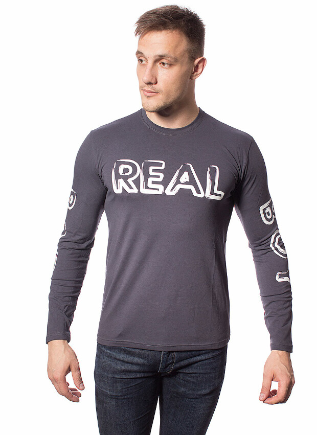 Футболка длинный рукав, лонгслив с принтом real bad boy 5206