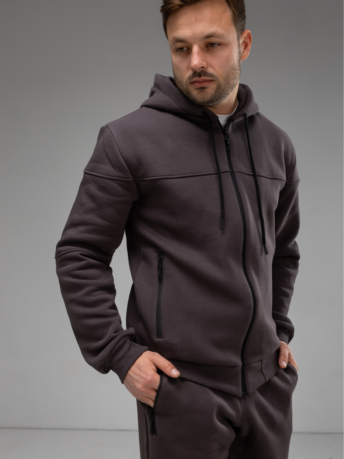 Теплый костюм на молнии с двойным капюшоном Hector 30573