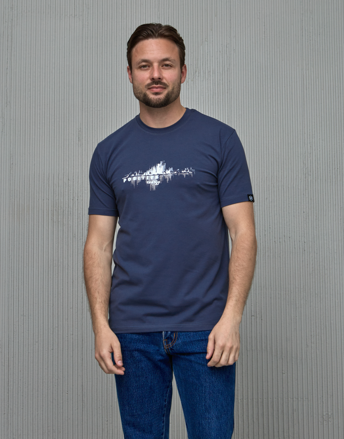 Чоловіча футболка з оригінальним принтом POSITIVE 40464