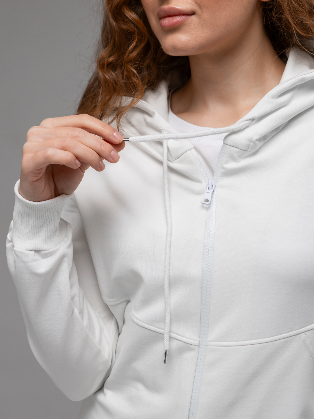 Кофта женская на застежке-молнии с карманом-кенгуру Hector 24212