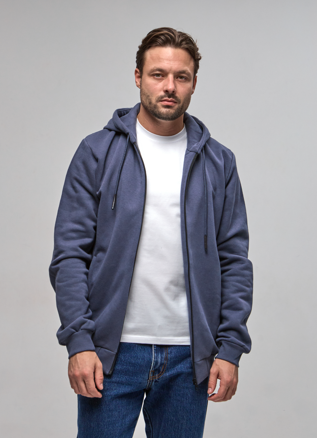 Тепла кофта на застібці з капюшоном 30465