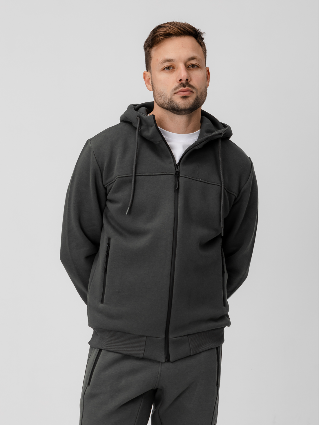 Тепла кофта з високим коміром та застібкою Hector 30475