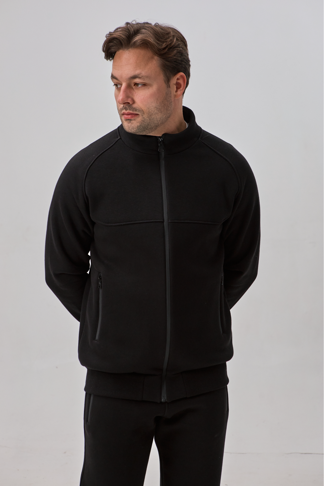 Теплий чоловічий костюм із коміром-стійкою 30595