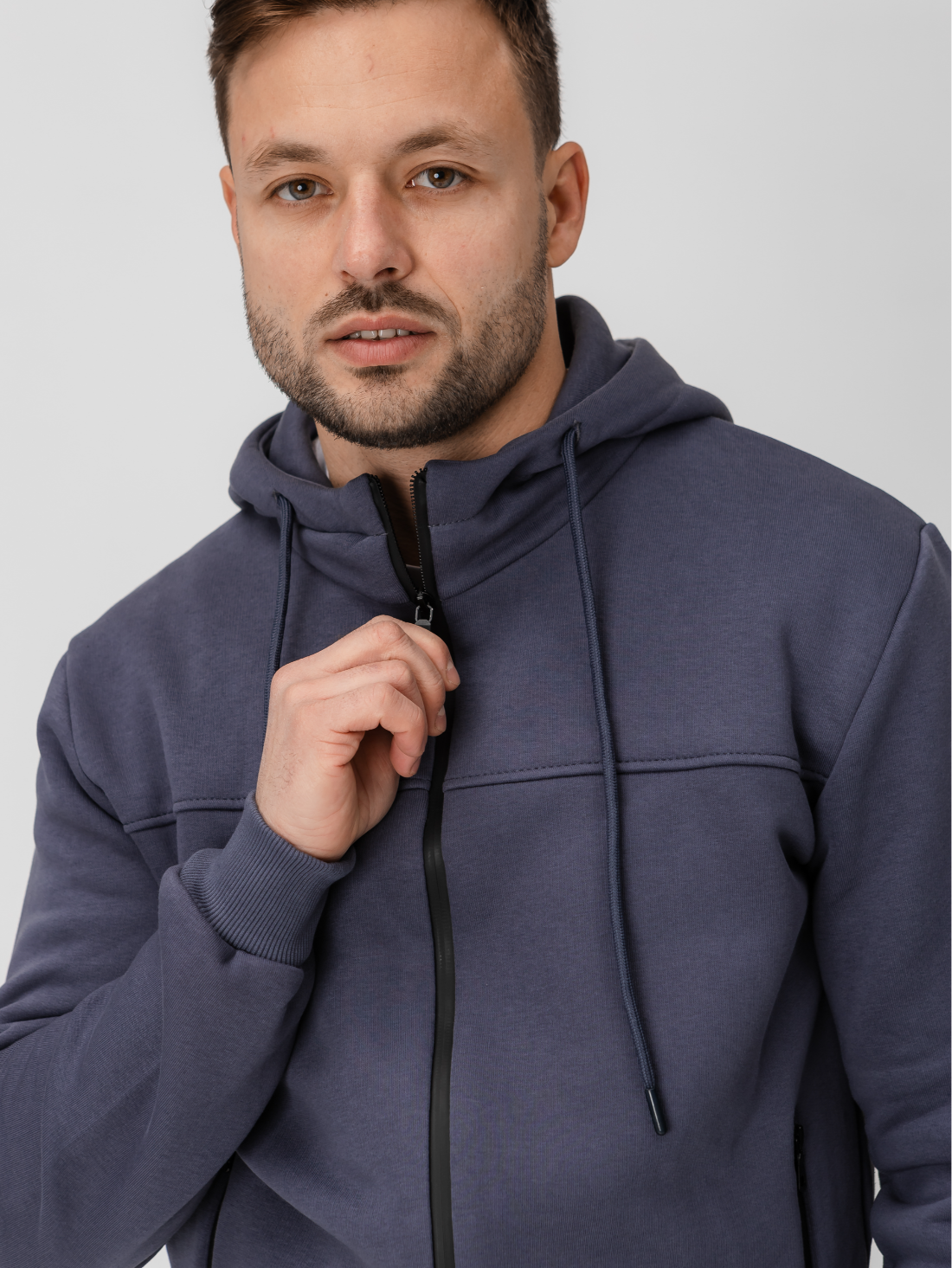 Тепла кофта з високим коміром та застібкою Hector 30475