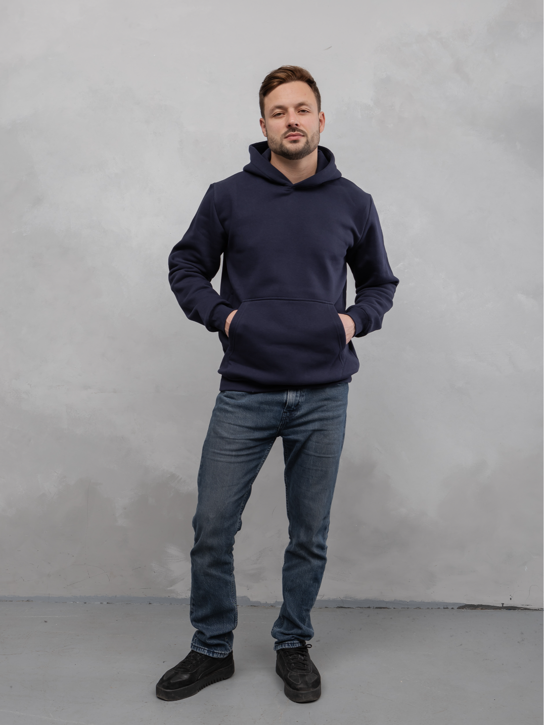 Толстовка великих розмірів без шнурка в капюшоні Hector 30129