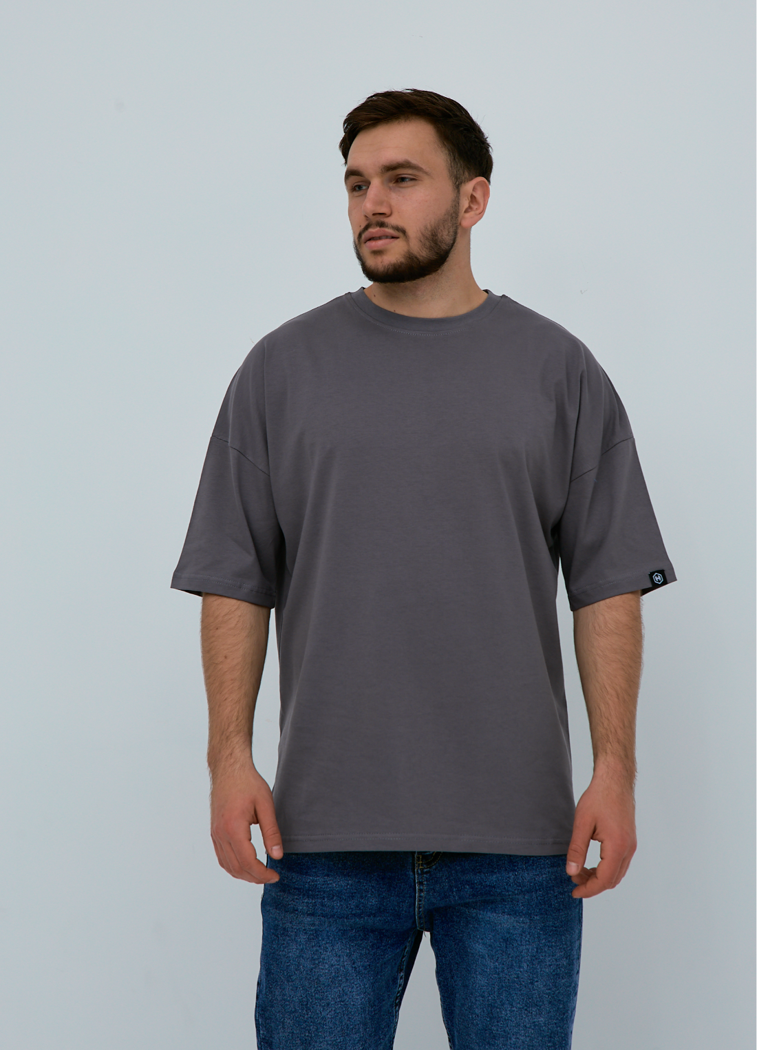 ЧОЛОВІЧА ФУТБОЛКА OVERSIZE БЕЗ ПРИНТУ 40410