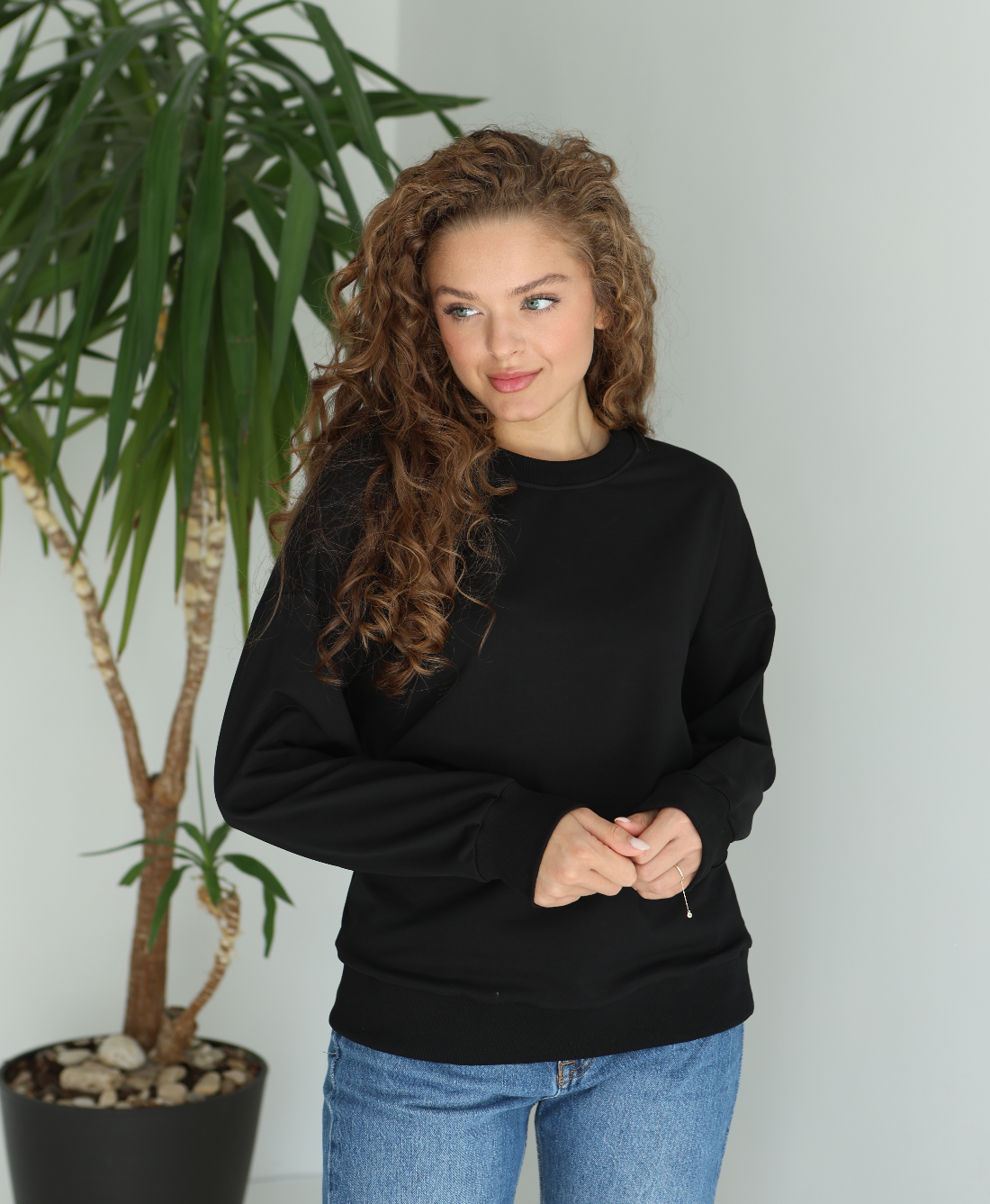 Женский свитшот опущенное плече oversize Hector 24049
